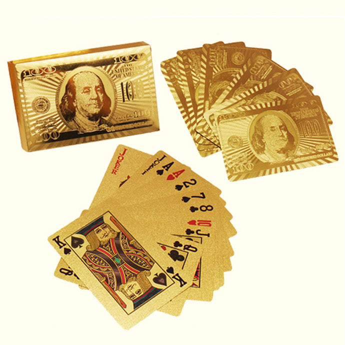 Playing Card Deck Magic Trick 24K Gold Poker Plastic Playing Card Set